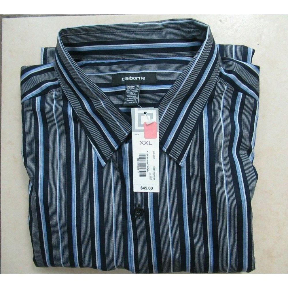 New Claiborne Men's Long Sleeve Striped Size XXL